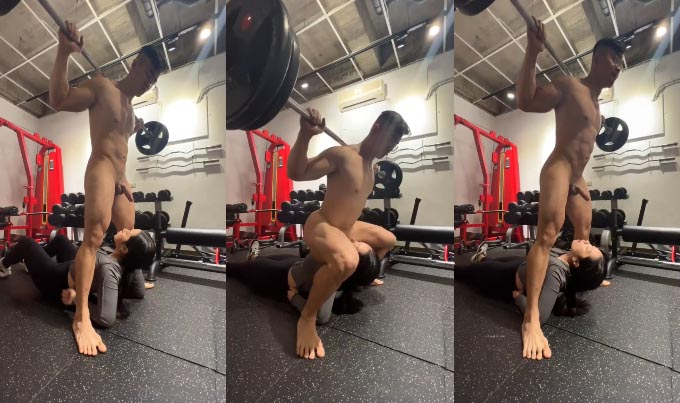 Cô nàng phòng gym ngậm sâu – cơ bắp siết chặt trong khoái cảm